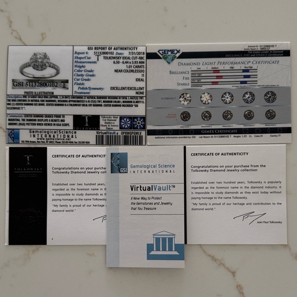 Tolkowsky (2 Carat TW) 1.46CT Halo Engagement Ring and Wedding Band.  14K Gold - Picture 8 of 9